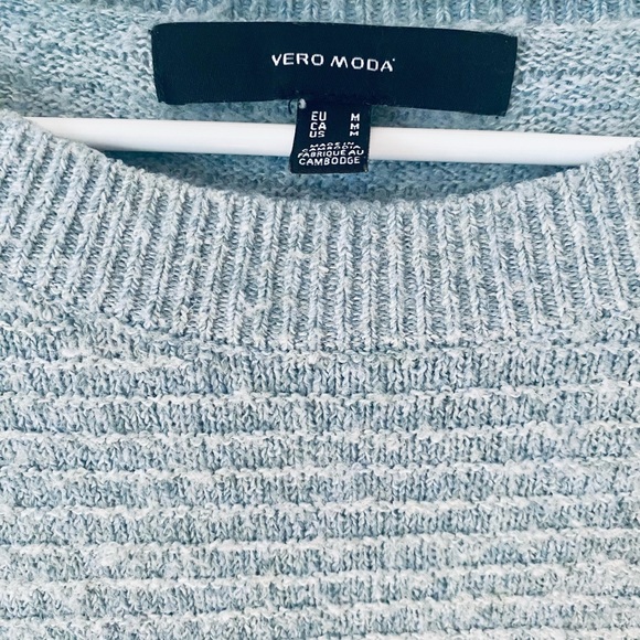 Vero Moda Soft Blue Knit Crew Neck Sweater - Picture 2 of 4